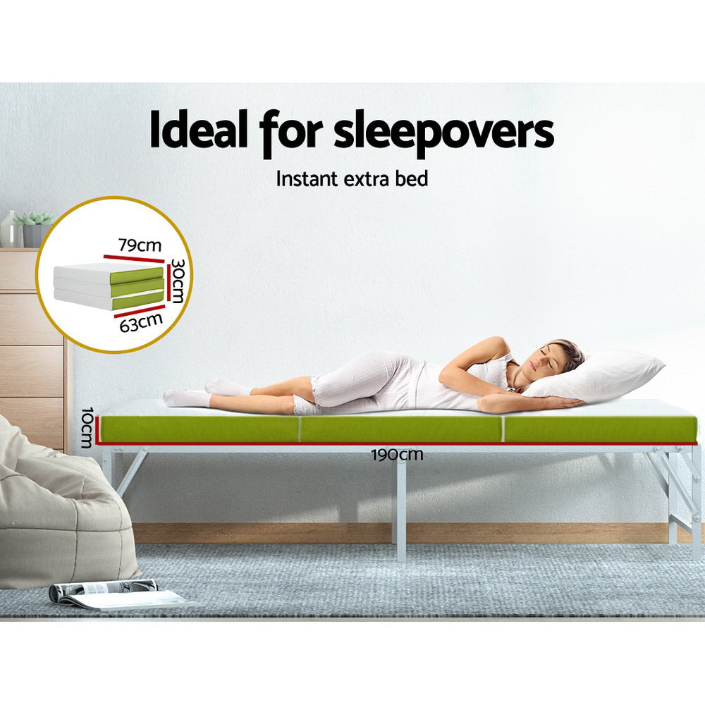 Kairo Foldable Foam Mattress – Green – Single