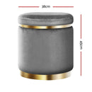 Round Velvet Foot Stool – Charcoal