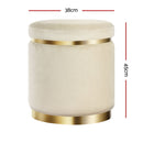 Round Velvet Foot Stool – Cream