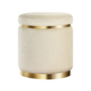 Round Velvet Foot Stool – Cream