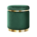 Round Velvet Foot Stool – Green