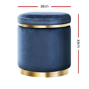 Round Velvet Foot Stool – Navy