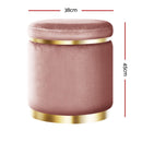 Round Velvet Foot Stool – Pink
