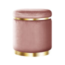 Round Velvet Foot Stool – Pink