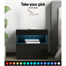 LED Bedside Table – Black