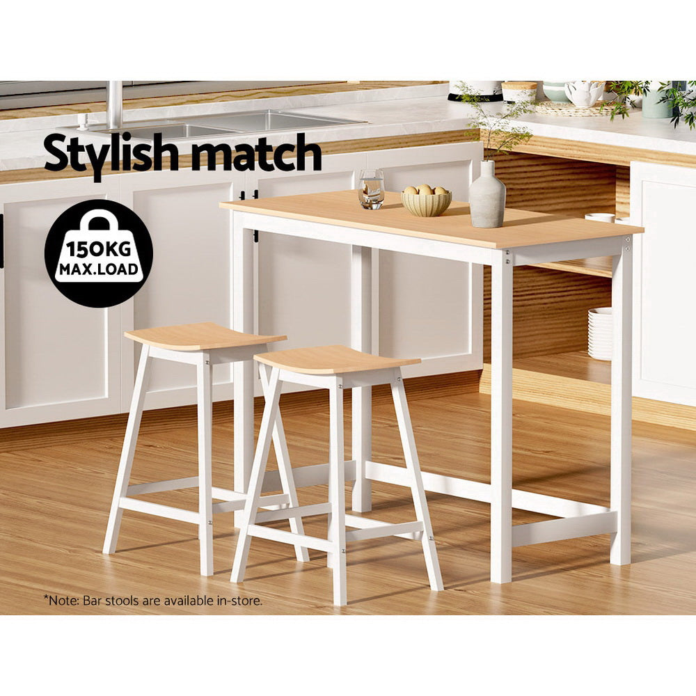 Ari Solid Pine Bar Table – Pine & White – 108 cm