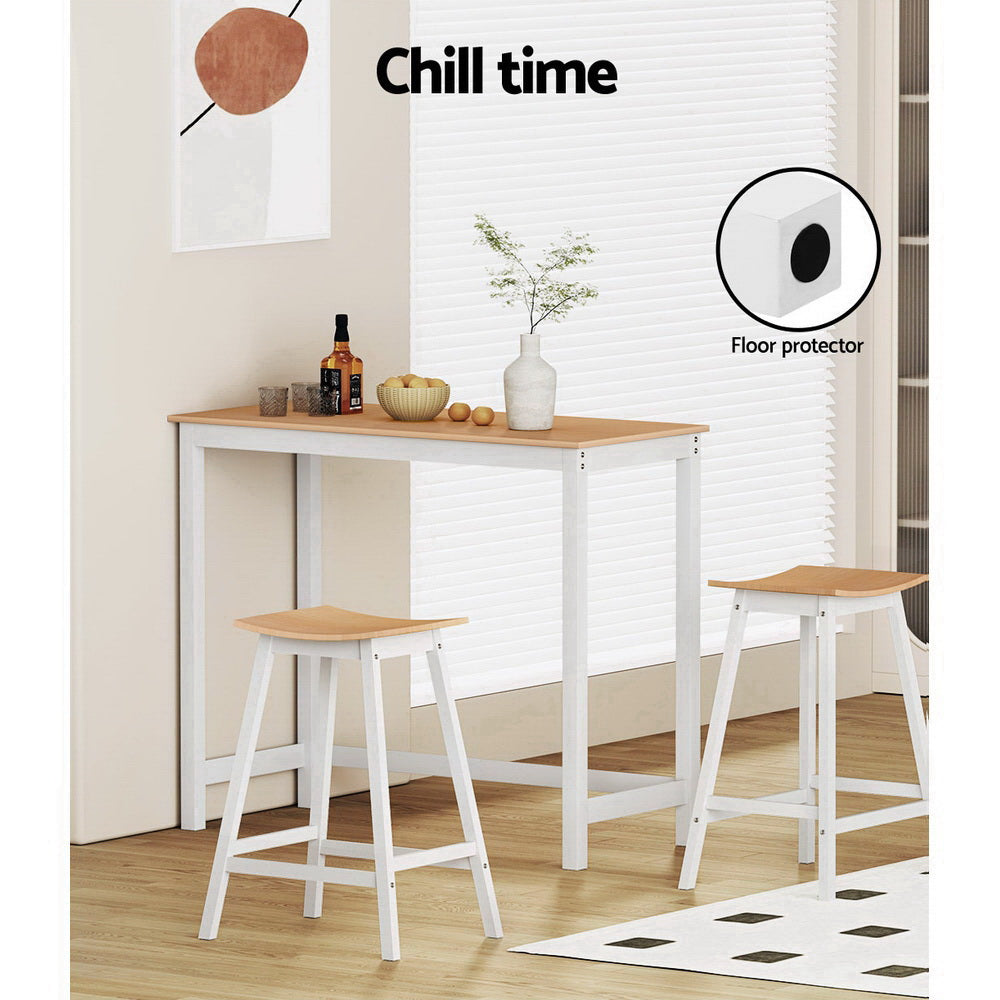 Ari Solid Pine Bar Table – Pine & White – 108 cm