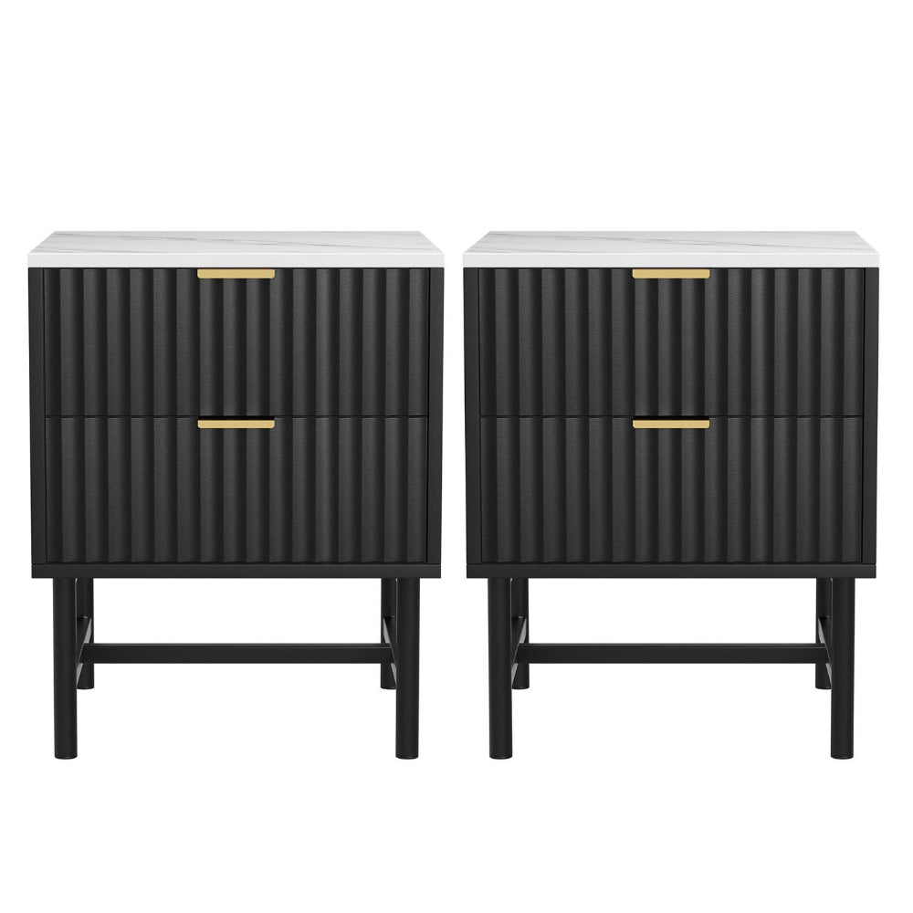Arlo Bedside Tables – Black – Set of 2