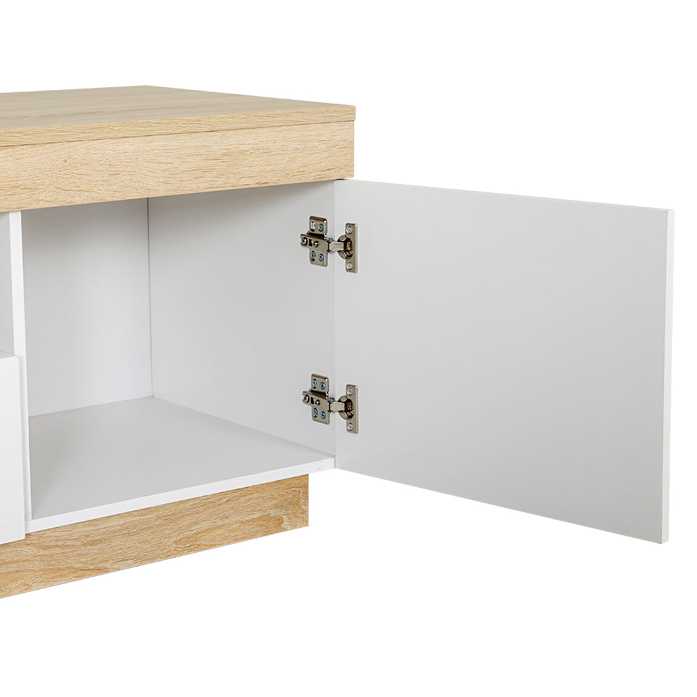 Nova TV Entertainment Unit – White & Wood – 180 cm