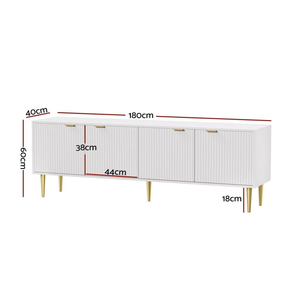 Atlas TV Entertainment Unit – White & Gold – 180 cm