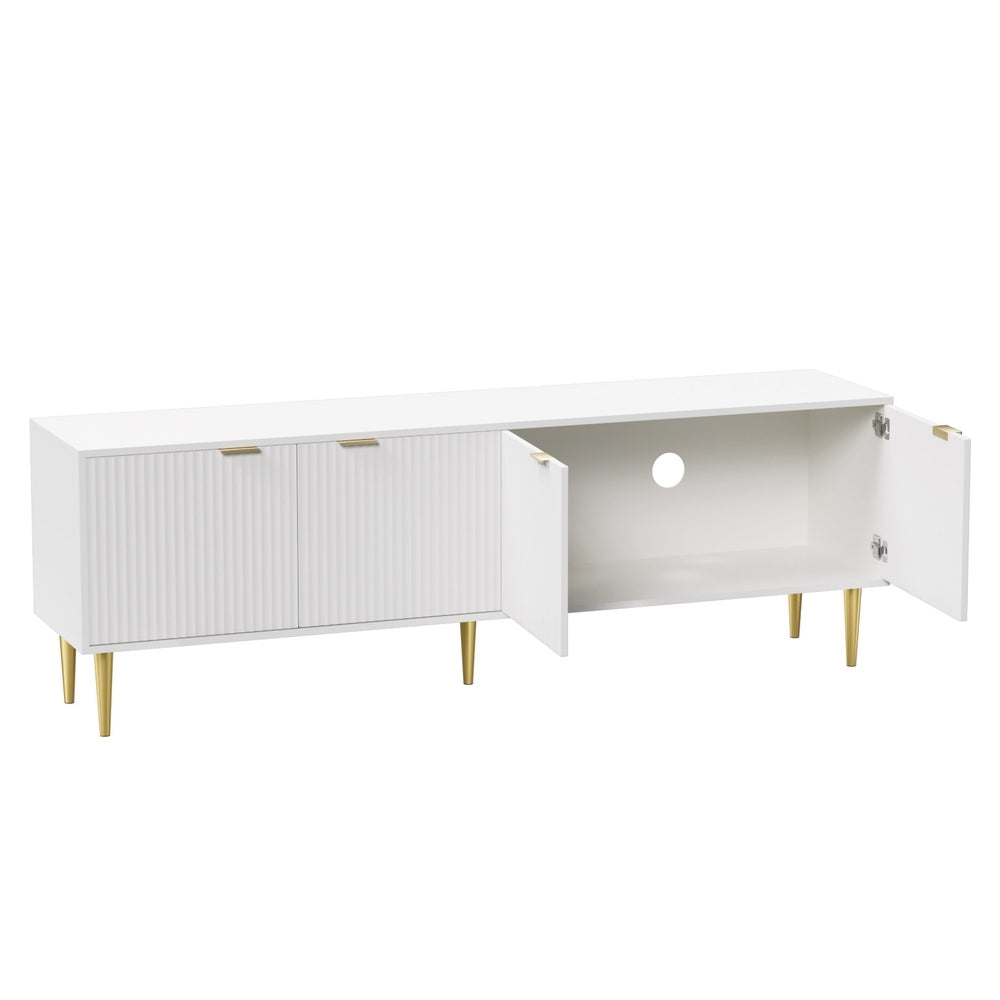 Atlas TV Entertainment Unit – White & Gold – 180 cm