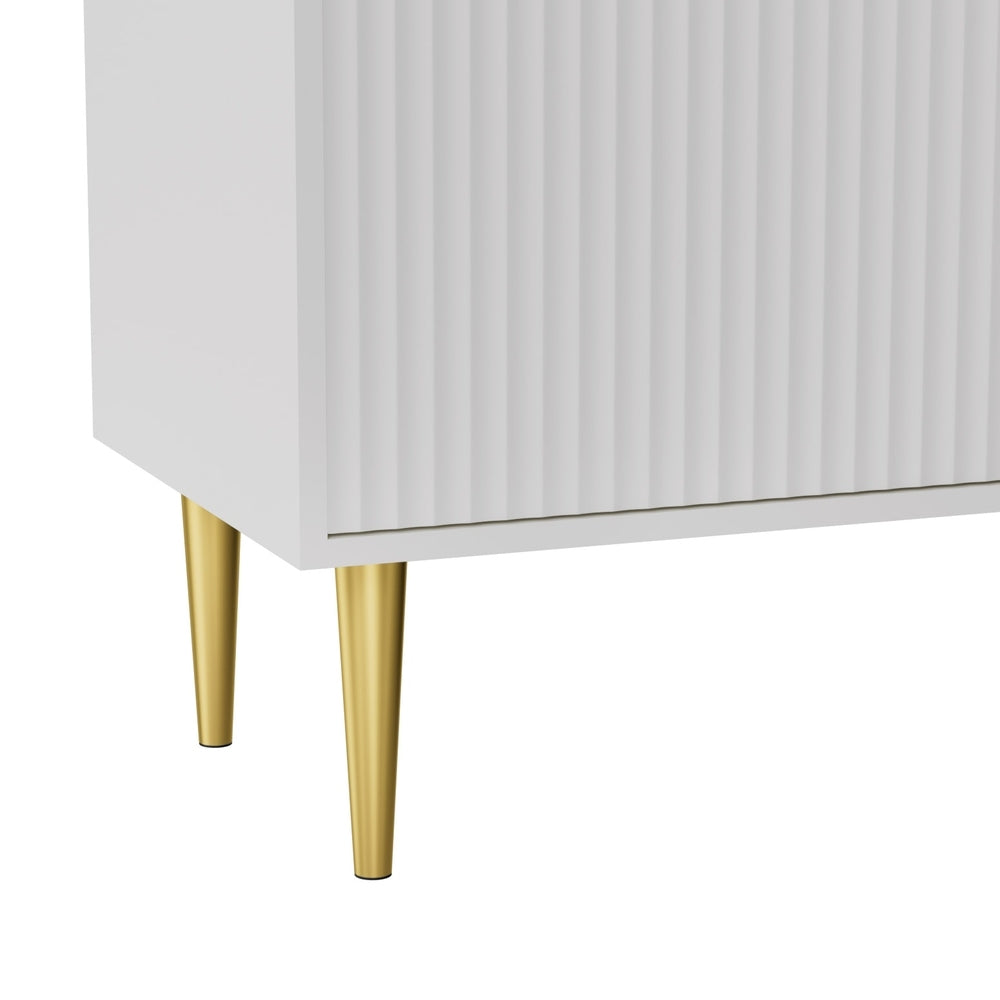 Atlas TV Entertainment Unit – White & Gold – 180 cm