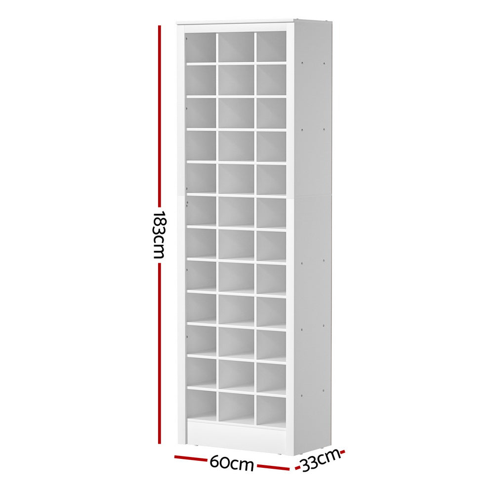 Hutus 12-Tier Shoe Storage Cabinet – White – 36 Pairs