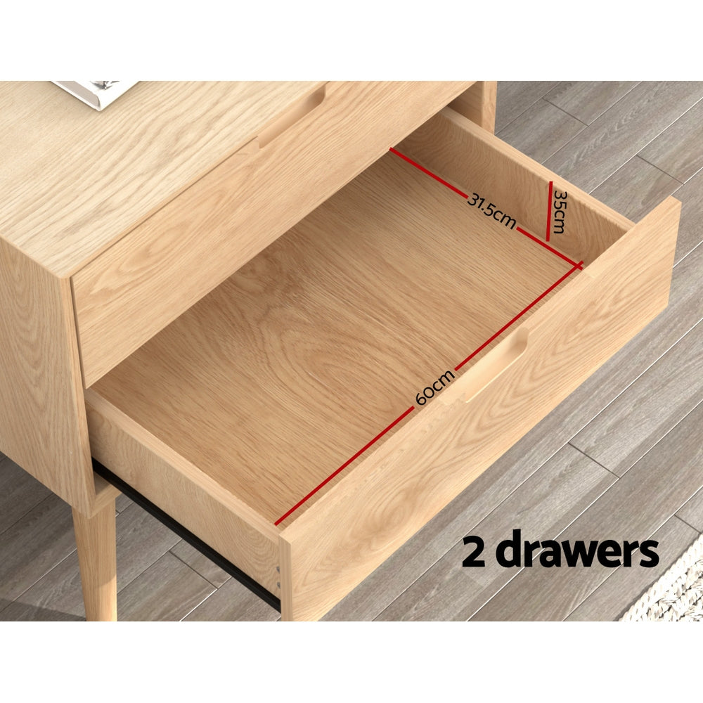 Gino Bedside Table – Oak – 60 cm
