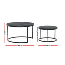 Nesting Coffee Tables – Set of 2, Marble Effect