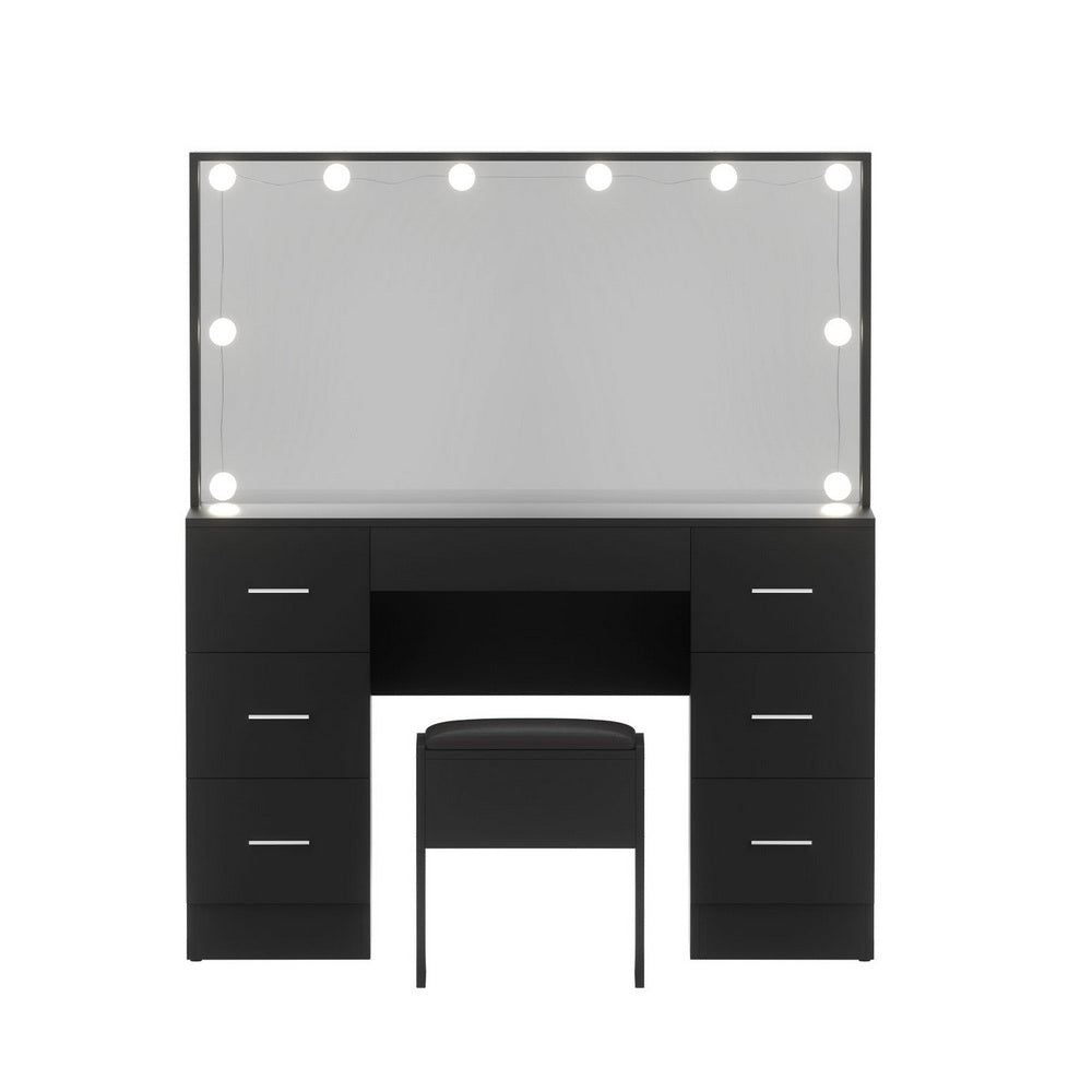 Stella LED Dressing Table – Black – 119 cm
