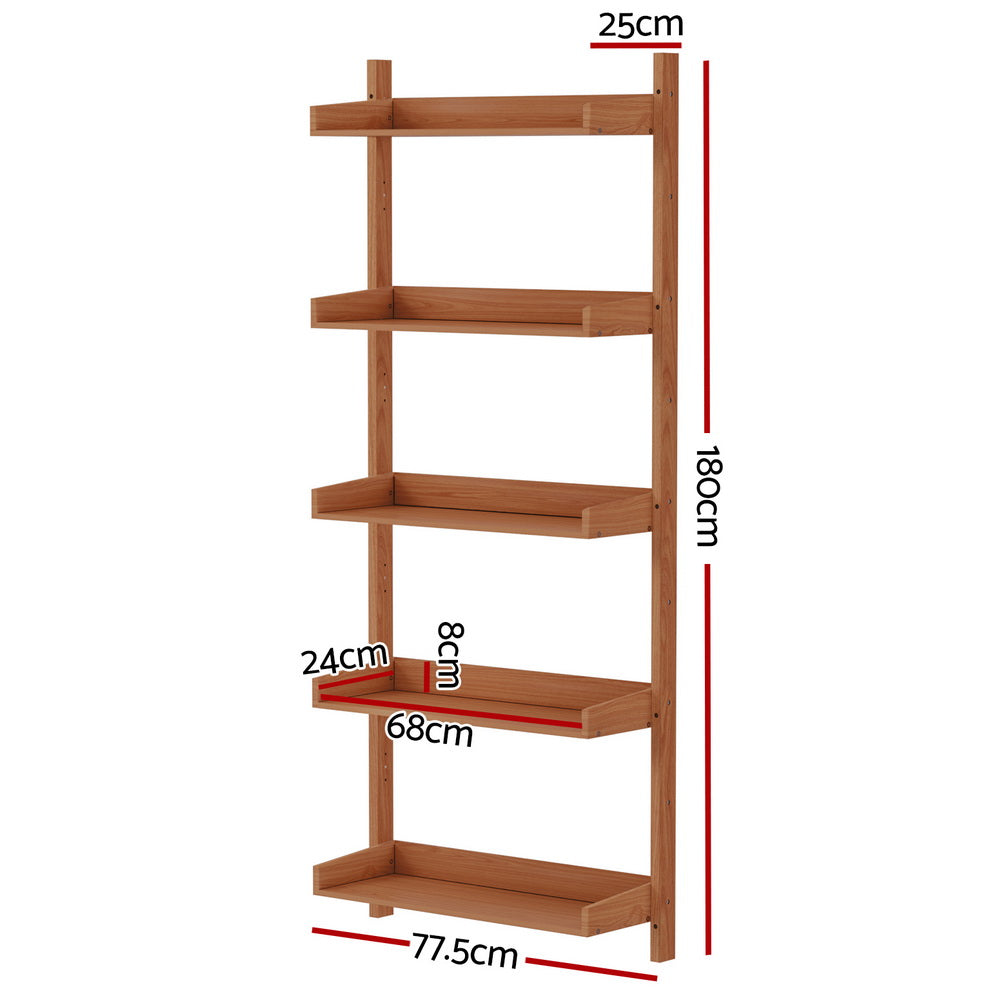 Capiz Floating Shelf – Oak – 5 Tiers