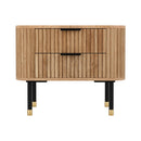 Bedside Table with 2 Drawers – Paulownia Pine Wood