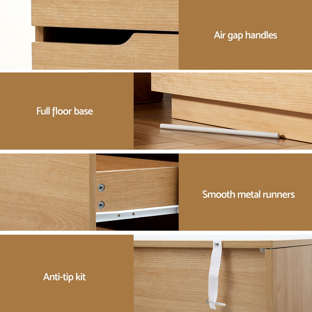 Rowan 6 Drawer Lowboy – Pine – 120 cm