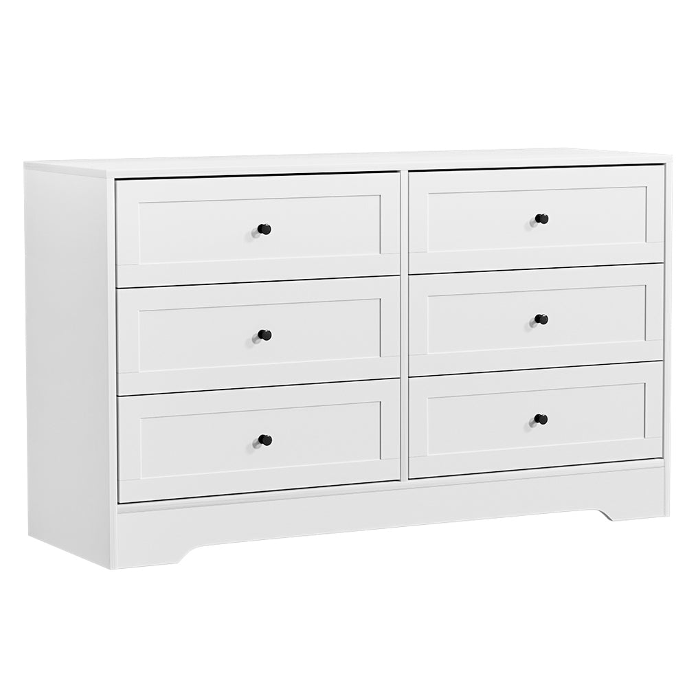 Leif 6 Drawer Lowboy – White – 120 cm