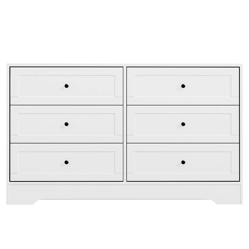 Leif 6 Drawer Lowboy – White – 120 cm