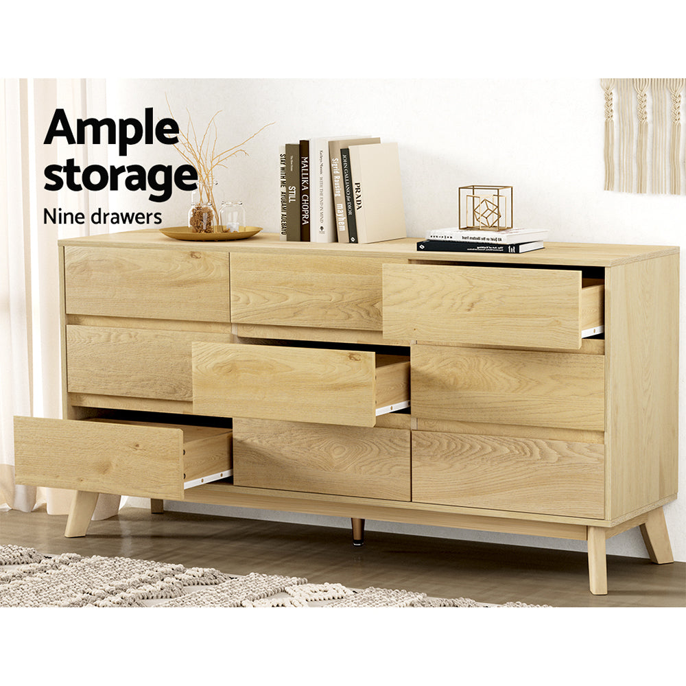 Cove 9 Drawer Tallboy – Pine – Large