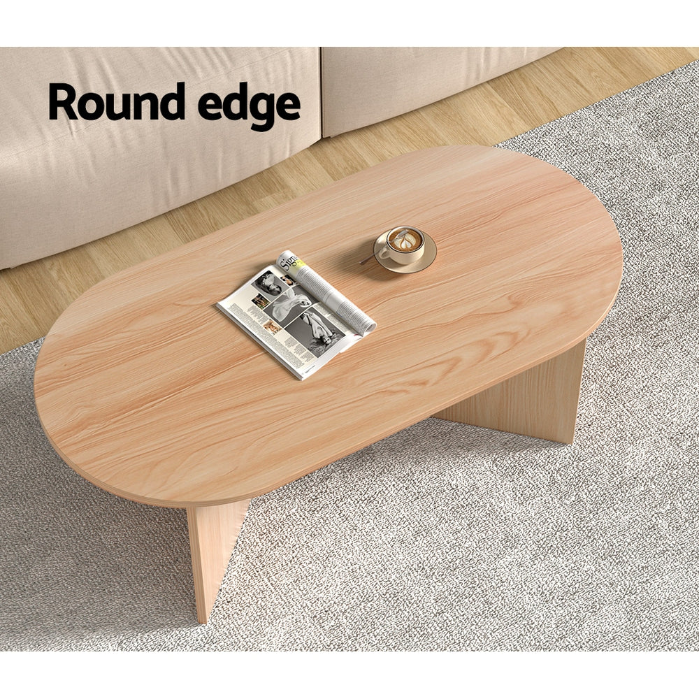 Alva Oval Coffee Table – Brown – 110 cm