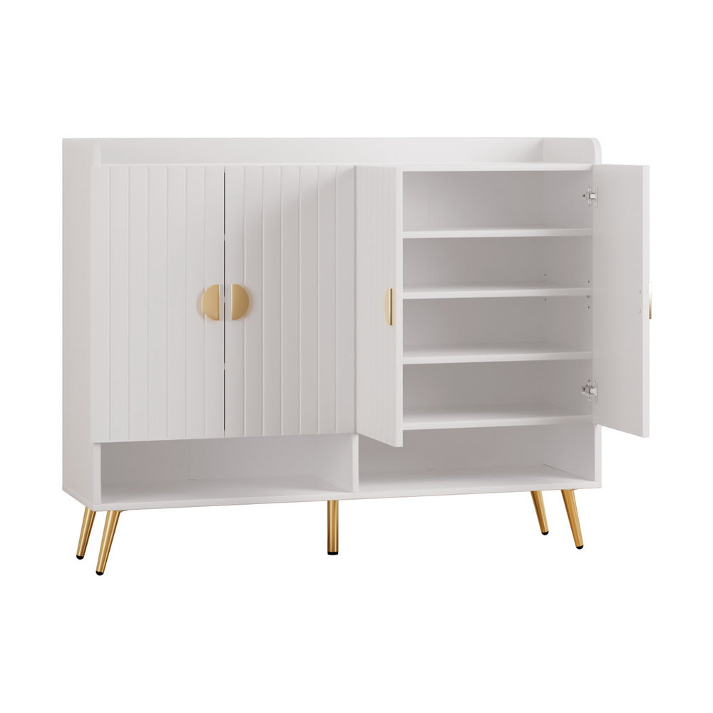 Serano 5-Tier Shoe Cabinet – White – 30 Pairs