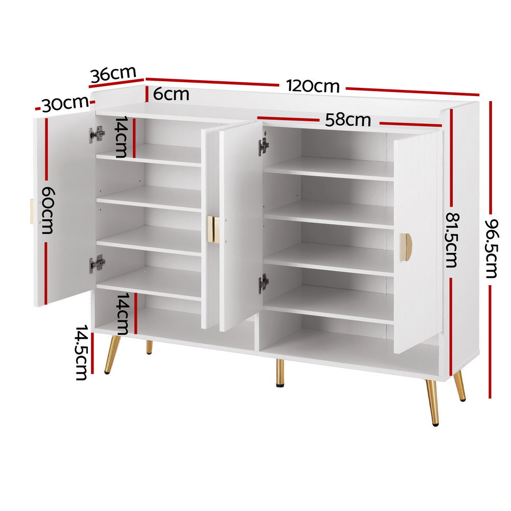 Serano 5-Tier Shoe Cabinet – White – 30 Pairs