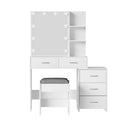 Dressing Table Set with 10 LED Bulbs – White