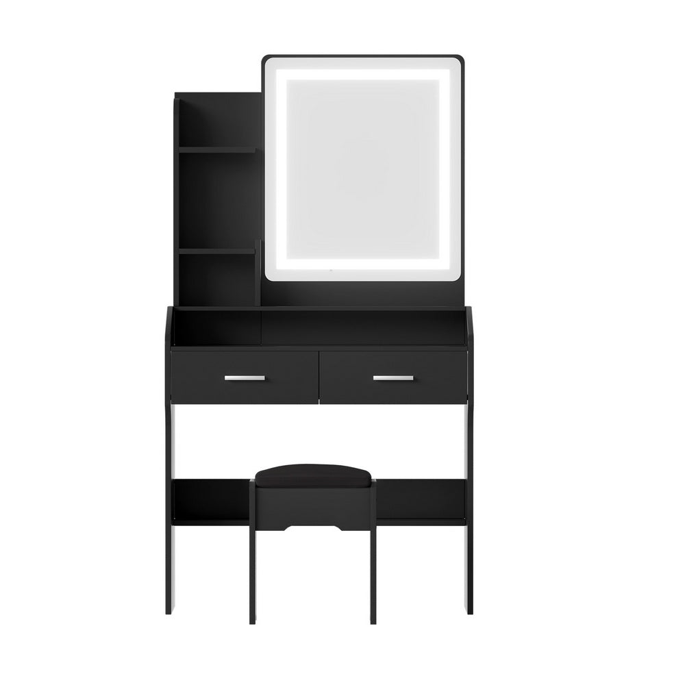 Noir LED Dressing Table Set – Black