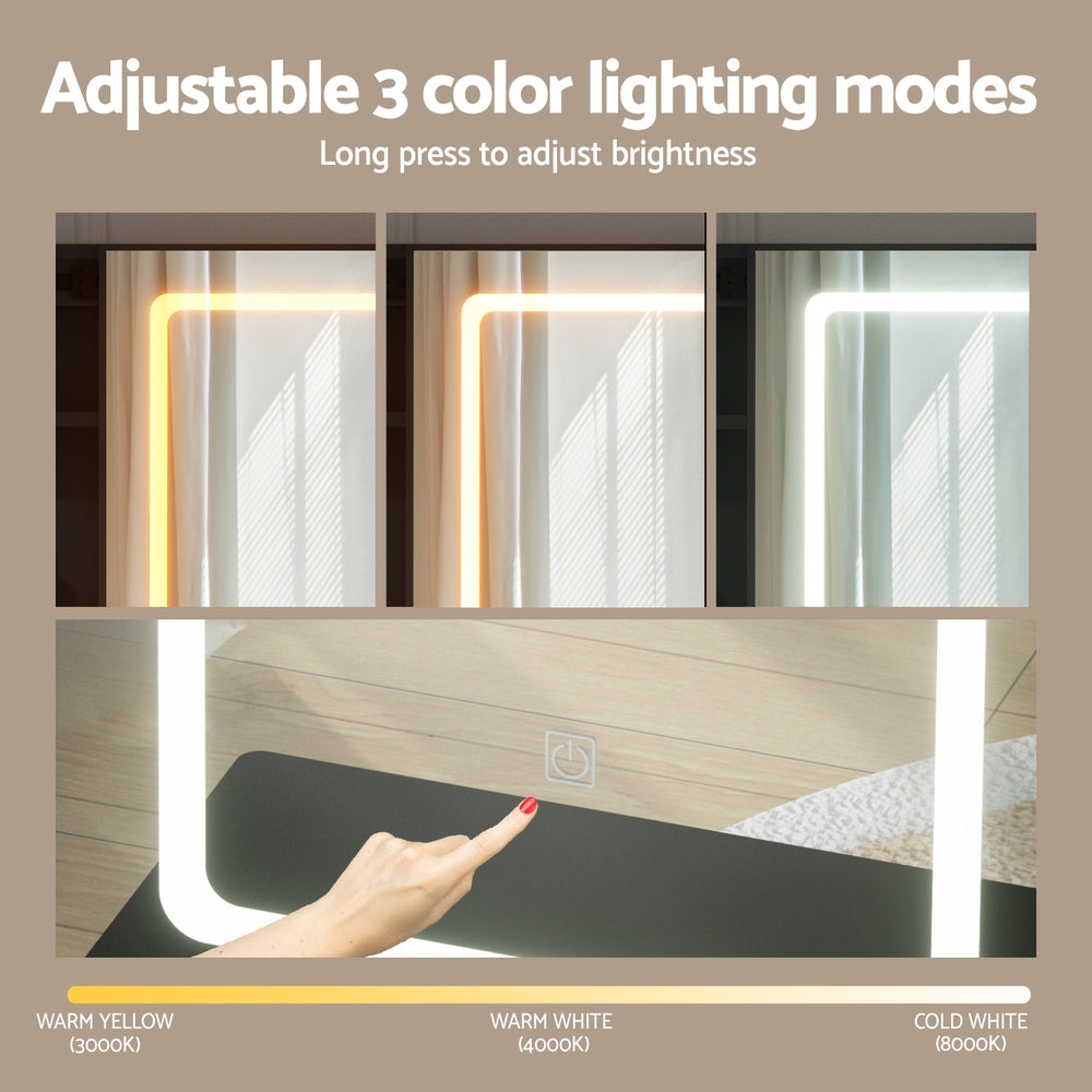 Noctis LED Dressing Table with Stool – Black