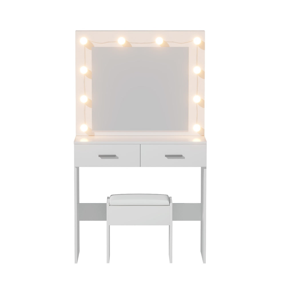 Lumina LED Dressing Table Set – White – 10 LED Bulbs