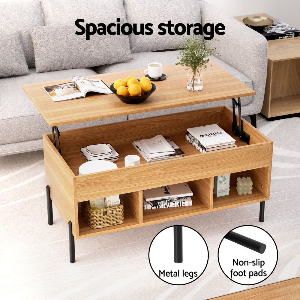 Elevation Lift Top Coffee Table – Brown / Wood – 100 cm