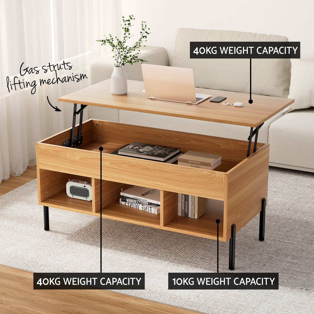 Elevation Lift Top Coffee Table – Brown / Wood – 100 cm