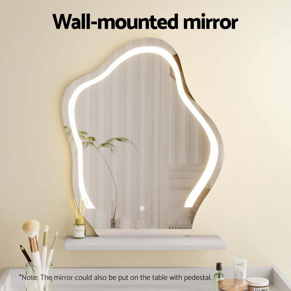 Daphne Floating LED Dressing Table – White – Standard