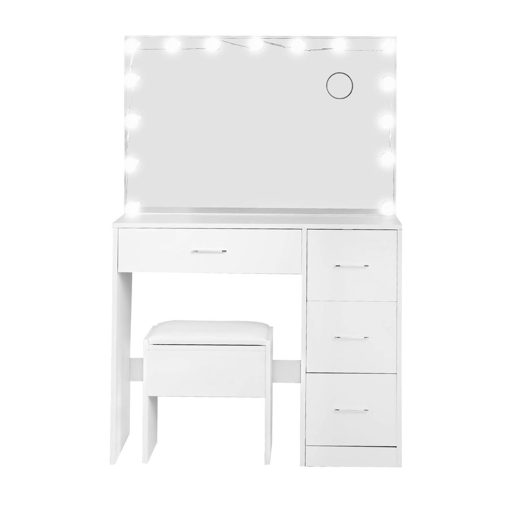 Darcy LED Dressing Table Set – White – 15 LED Bulbs