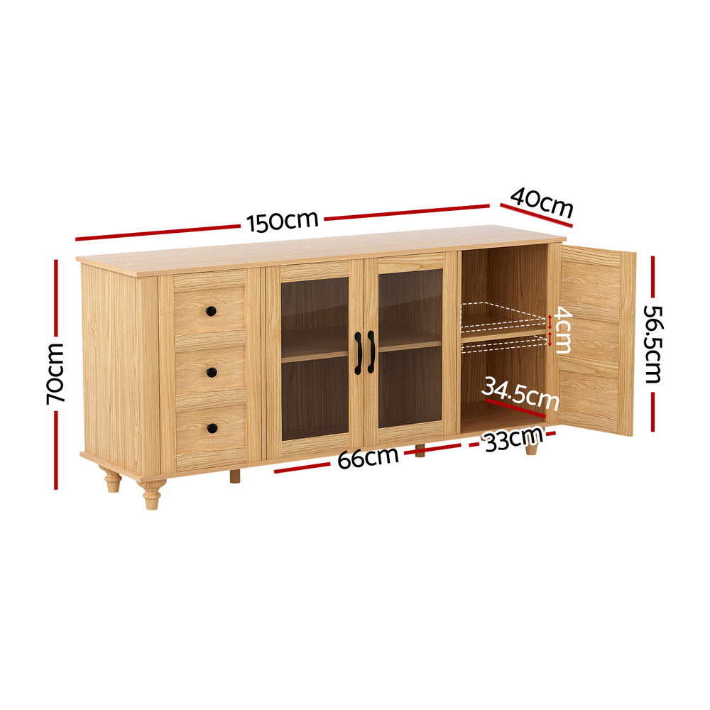 Hartley Buffet Sideboard – Pine – 150 cm