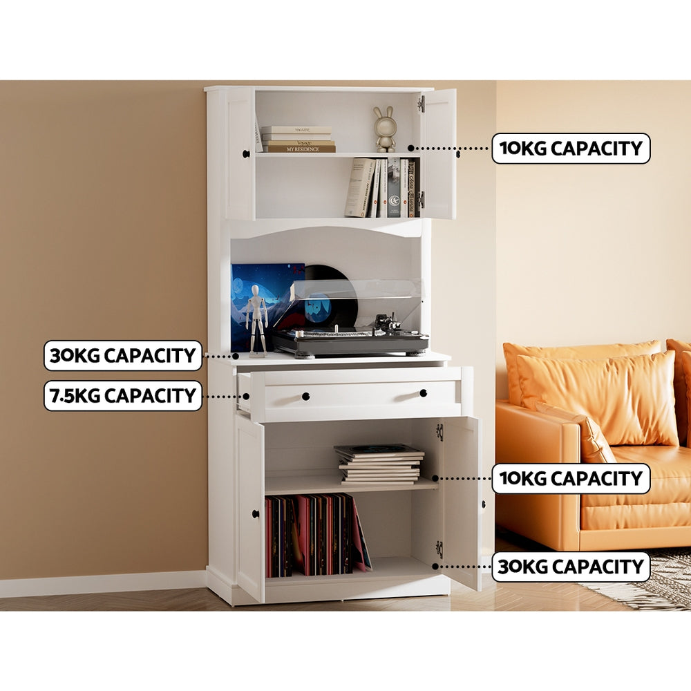 Cortez Buffet Hutch with Storage Shelves – White