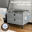 Smart Bedside Table with Wireless Charging – Grey