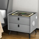 Smart Bedside Table with Wireless Charging – Grey