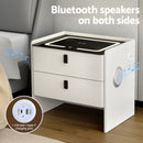 Smart Bedside Table – Wireless Charging, White