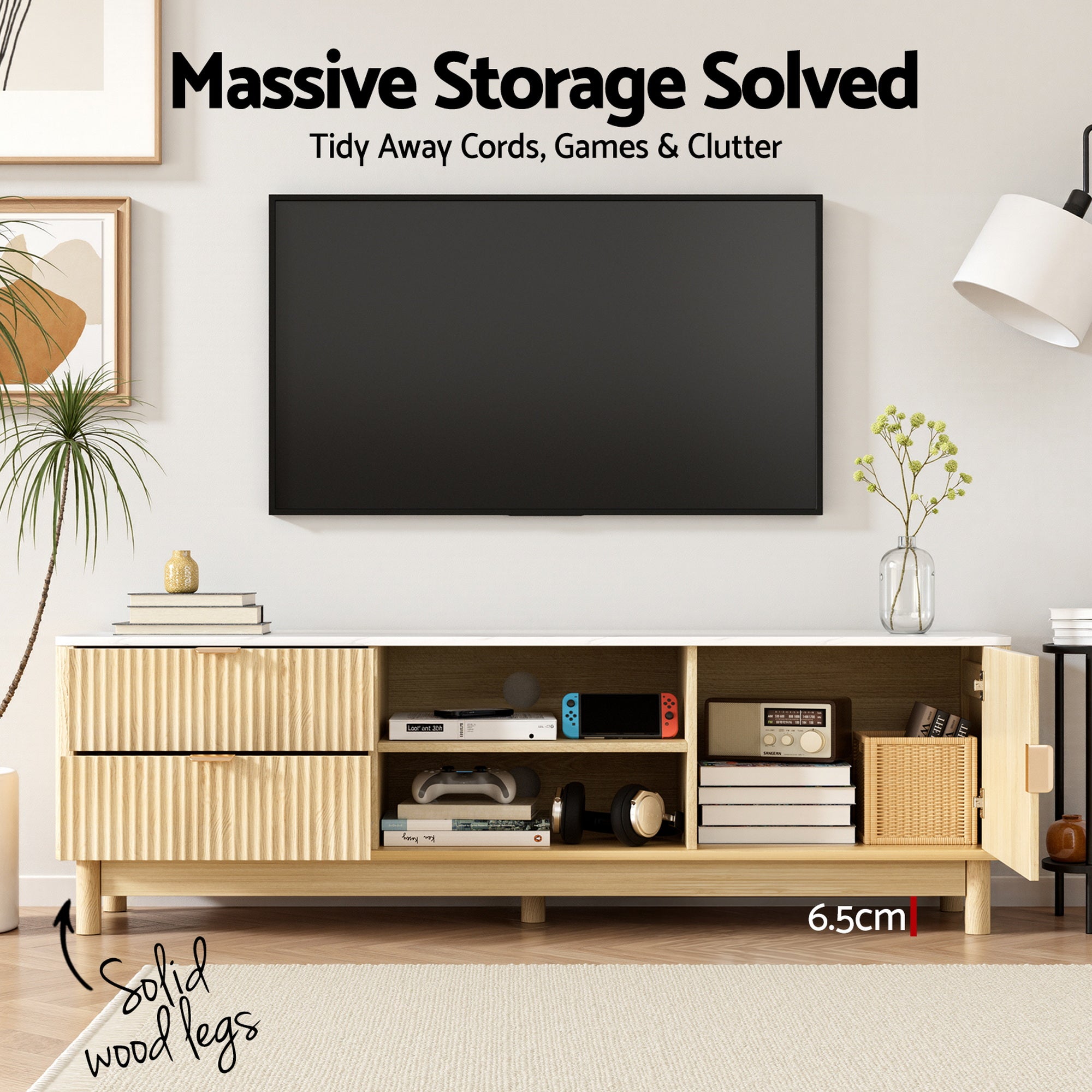 Linden TV Unit & Coffee Table Set – Pine – Set of 2