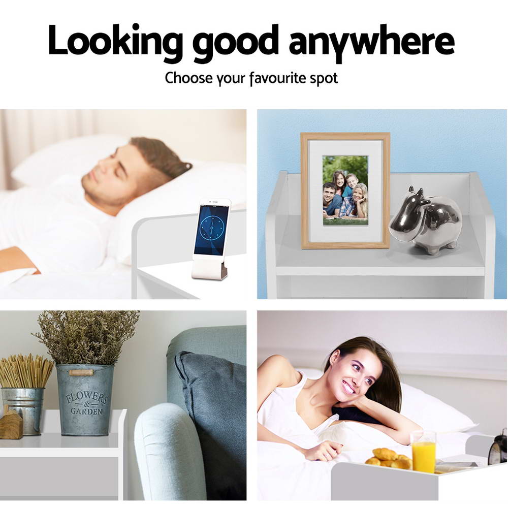 Togo Bedside Table – White