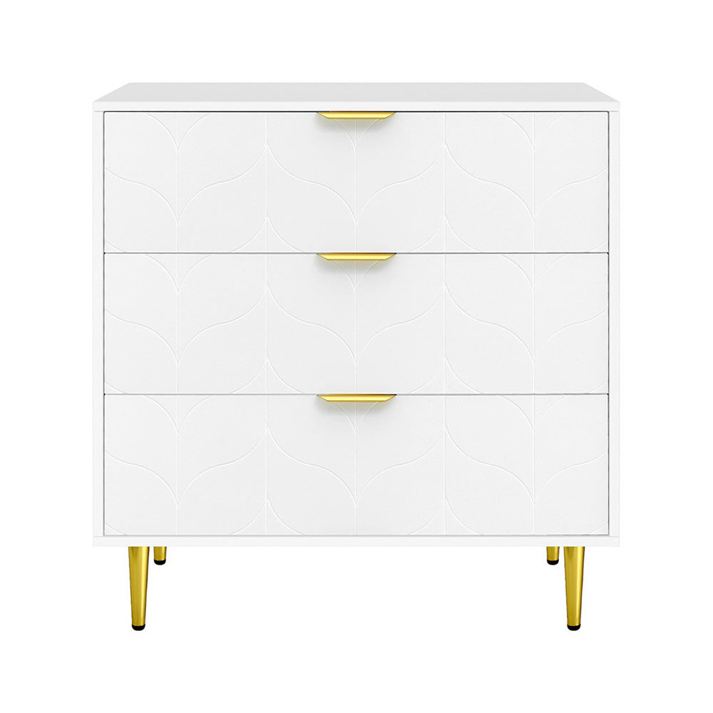 Kastor Lowboy Chest of Drawers – White – 3 Drawer