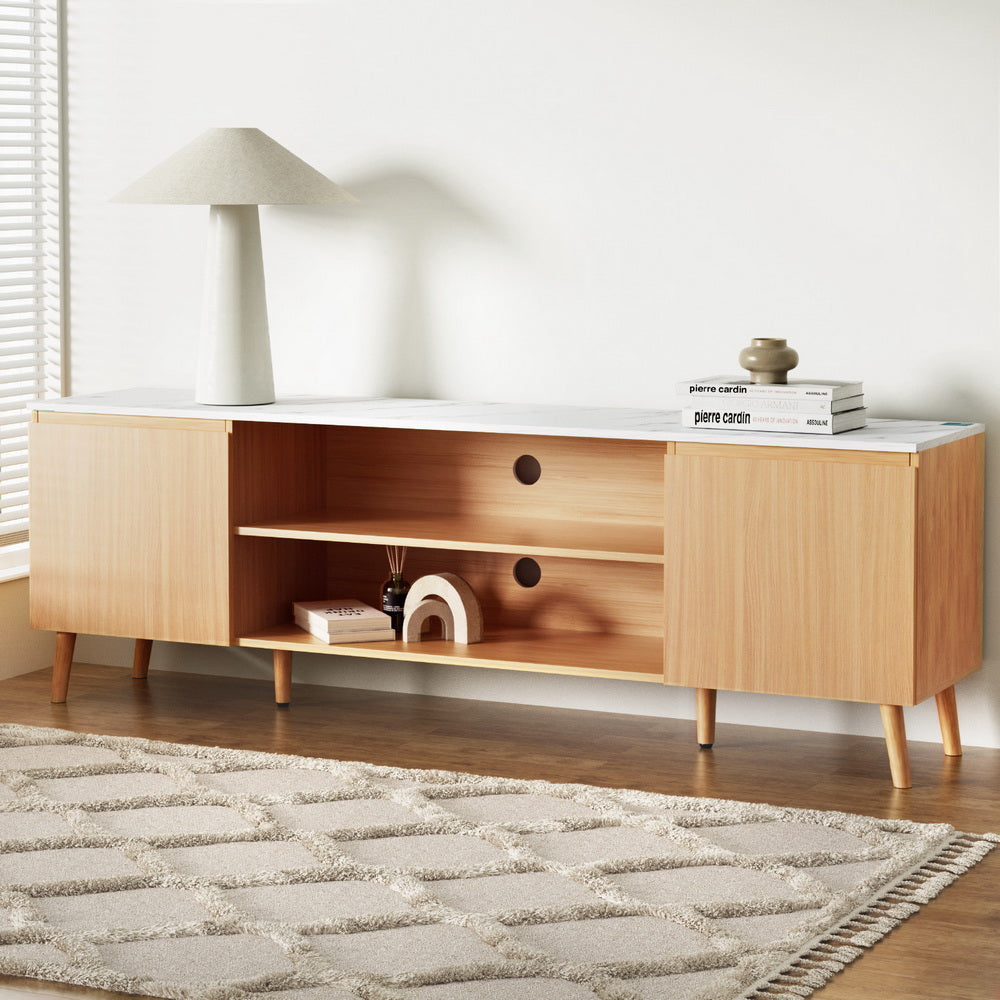 Atlas TV Cabinet Entertainment Unit Stand 180CM Pine White