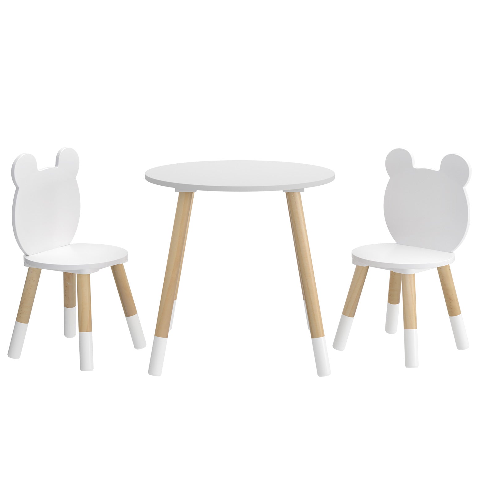 Cove Kids Table and Chairs Set – White – 3 Piece