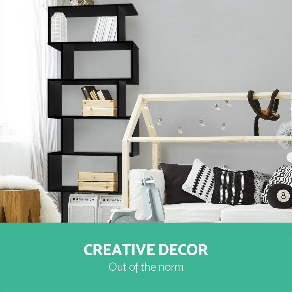 Rhythm 6-Tier Display Shelf – Black – 192 cm
