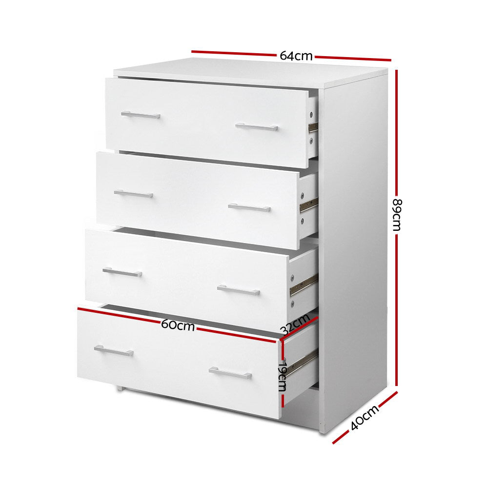 Ashton 4-Drawer Storage Chest – White