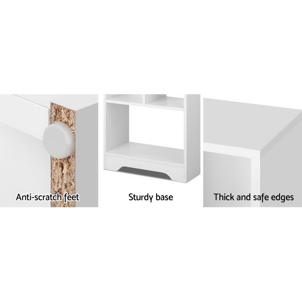 Evora Display Bookshelf – White – 6 Tier